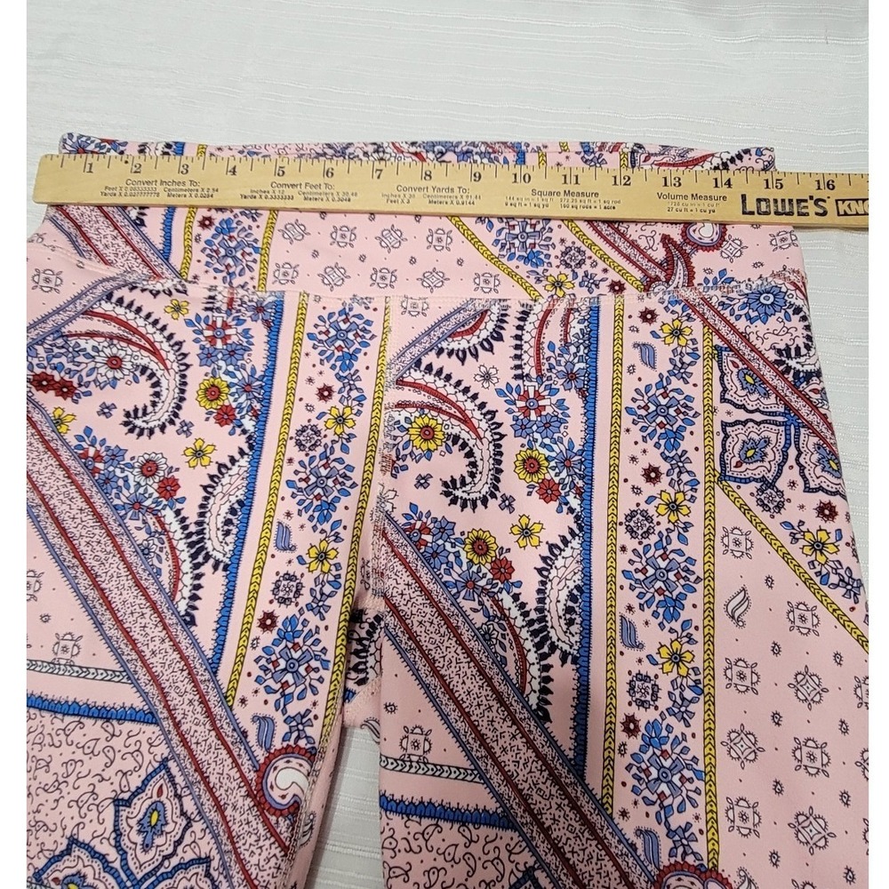 Yoga High Rise Bright Pink Paisley Floral Athletic Legging Pants Unusual colors - Picture 9 of 10